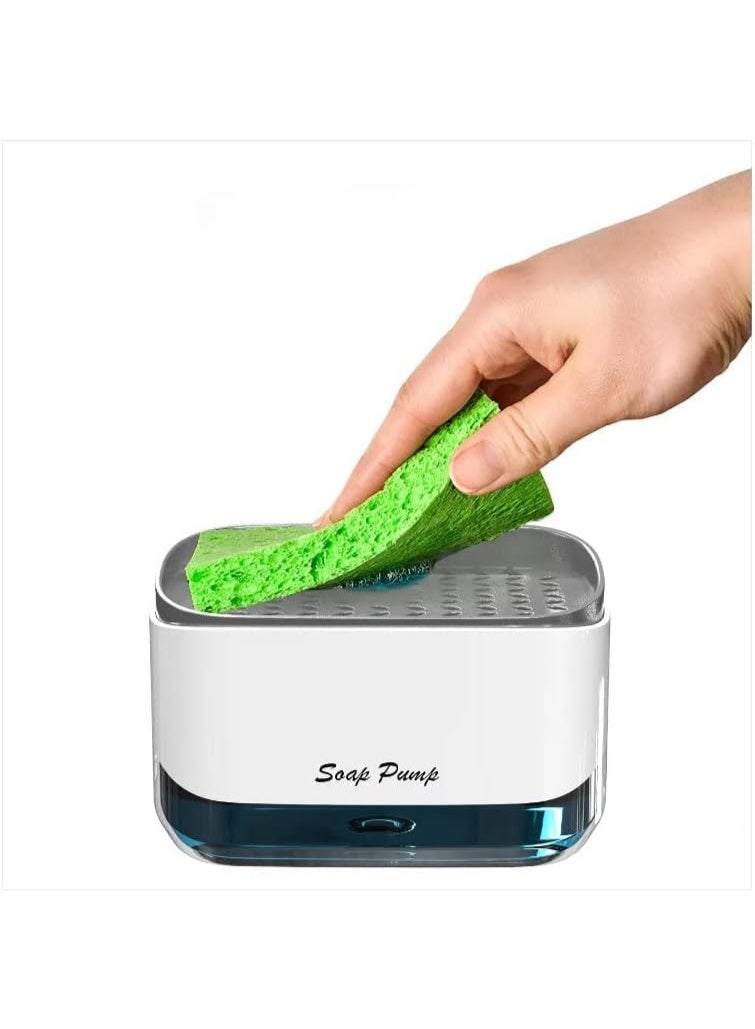 Modern Soap Dispenser – Acrylic Body with Anti-Slip Rubber Base, Large Capacity with Included Sponge - Image 2